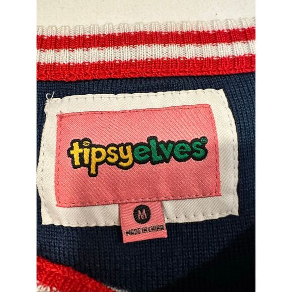 Tipsy Elves Women Sleighin It Reindeer/Christmas Crewneck Sweater, Size M - Picture 4 of 9